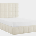 Starla Bed Ivory Boucle Double Bed with Storage