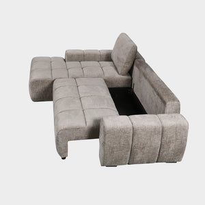 Gray sectional sofa on a white background