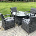 Rattan Garden Furniture Dining Set Table And Chairs Wicker Patio Outdoor