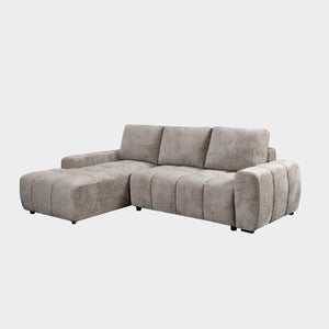 Gray sectional sofa on a white background