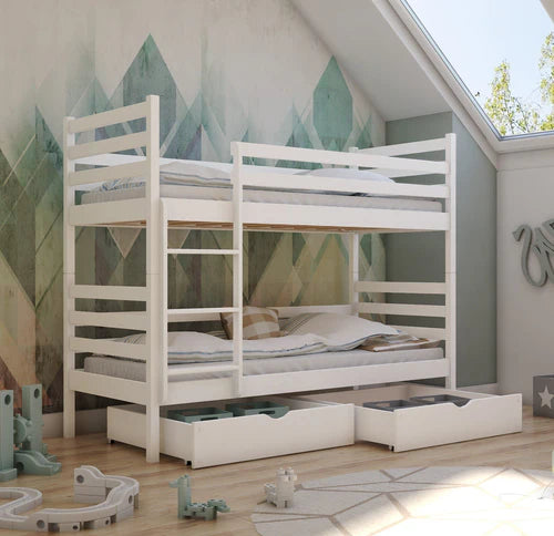 Wooden Bunk Bed with Storage