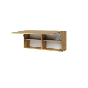 Wooden shelf with a flat top on a transparent background