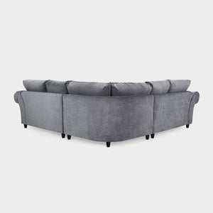 Gray sectional sofa on a white background