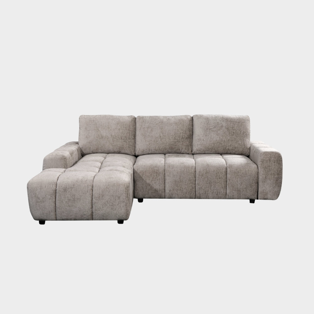 Gray sectional sofa on a white background