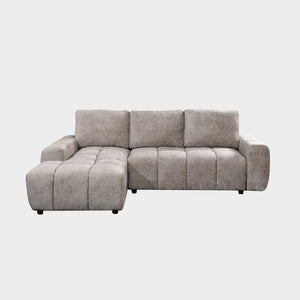 Gray sectional sofa on a white background