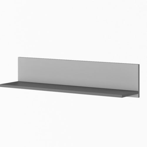 Gray wall-mounted shelf on a white background