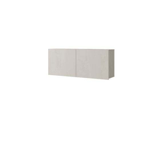 Light gray sideboard with two doors on a white background