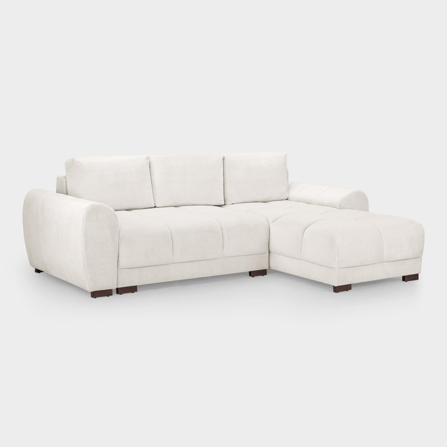 White sectional sofa on a white background