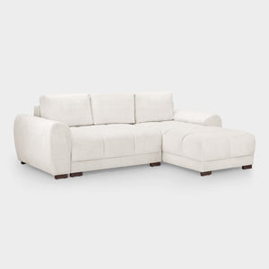 White sectional sofa on a white background