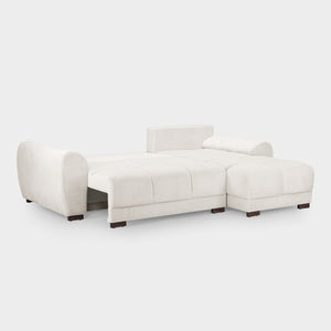White sectional sofa on a white background