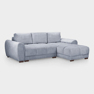 Gray sectional sofa on a white background