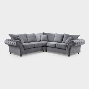 Gray sectional sofa on a white background